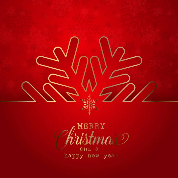 Kerstmis Achtergrond Met Decoratieve Sneeuwvlok Design — Stockvector