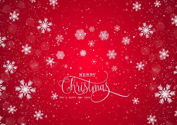 圣诞节背景与装饰文字和雪花 — 图库矢量图片