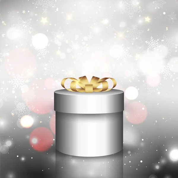 Christmas Background Gift Bokeh Lights Design — Stock Vector