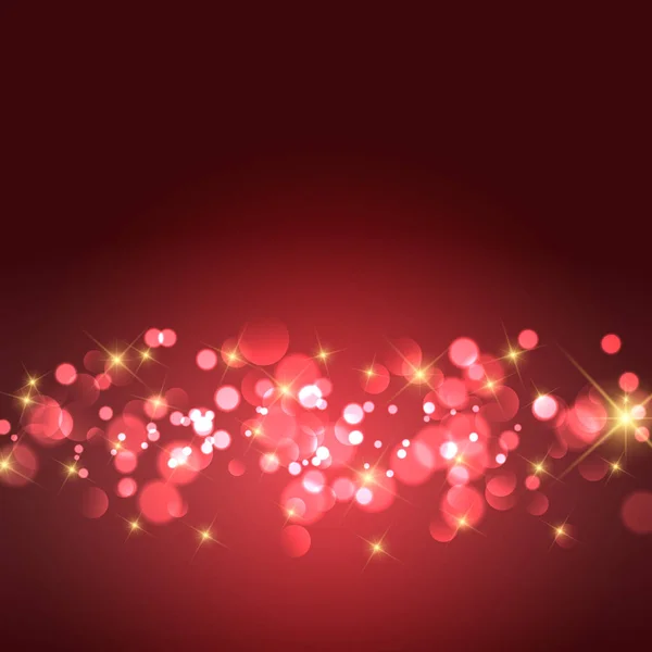 金の星とボケ味のクリスマス背景ライト デザイン — ストックベクタ