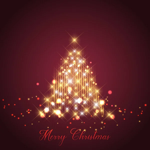 輝きツリー デザインのクリスマス背景 — ストックベクタ