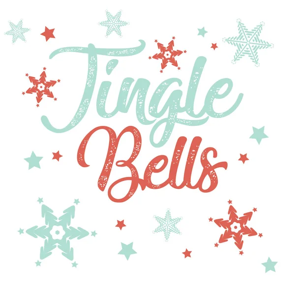 Kerstmis Achtergrond Met Jingle Bells Decoratieve Type — Stockvector