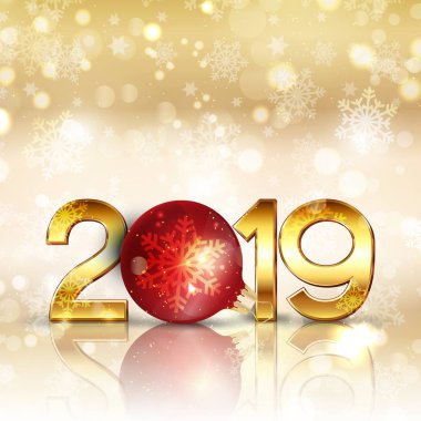 Altın metalik yazı ve önemsiz şey mutlu yeni yıl arka plan