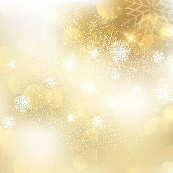 Weihnachten Hintergrund Mit Goldenen Schneeflocken Design — Stockvektor