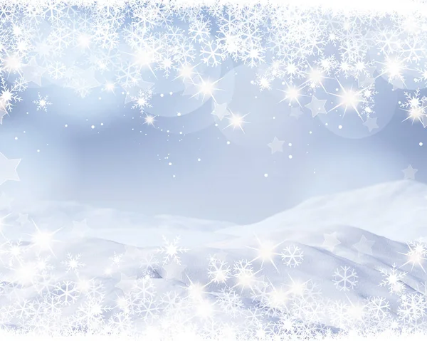 Christmas Background Snowflakes Stars Bokeh Lights — Stock Photo, Image