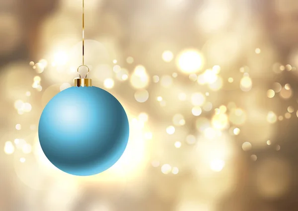 Χριστούγεννα Μπιχλιμπίδι Ένα Goldn Bokeh Φώτα Φόντο — Διανυσματικό Αρχείο