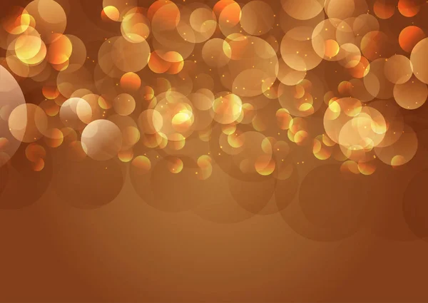 Abstract Background Golden Bokeh Lights Design — Stock Vector