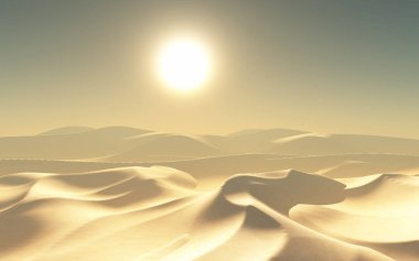 bir çöl manzara 3D render