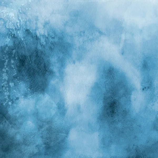 Blauw Gekleurde Aquarel Textuur Achtergrond — Stockfoto