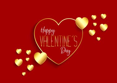 Altın Kalpler tasarımı ile Sevgililer günü arka plan