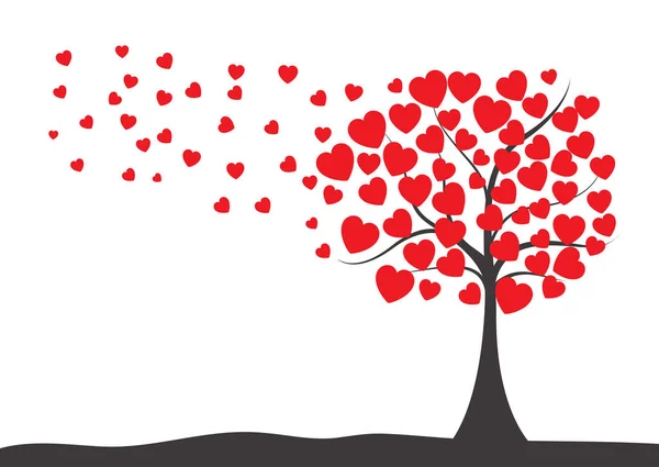 Fondo Del Día San Valentín Con Diseño Árbol Corazones — Archivo Imágenes Vectoriales