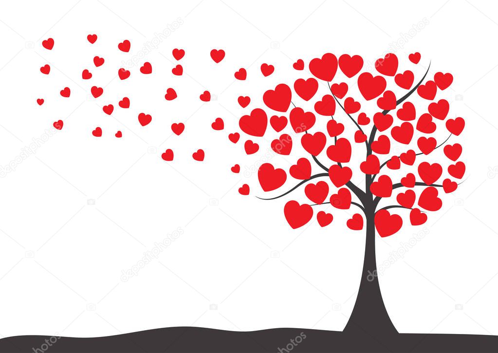 Valentine's Day background with tree of hearts design