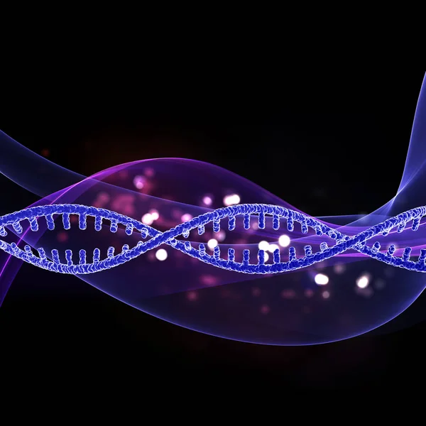 Göra Medicinsk Bakgrund Med Dna Strängen Flödande Linjer Design — Stockfoto