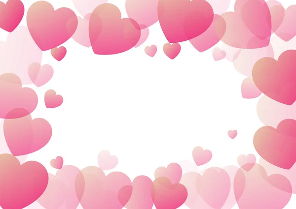Valentine Day Background Pink Hearts Border — стоковий вектор
