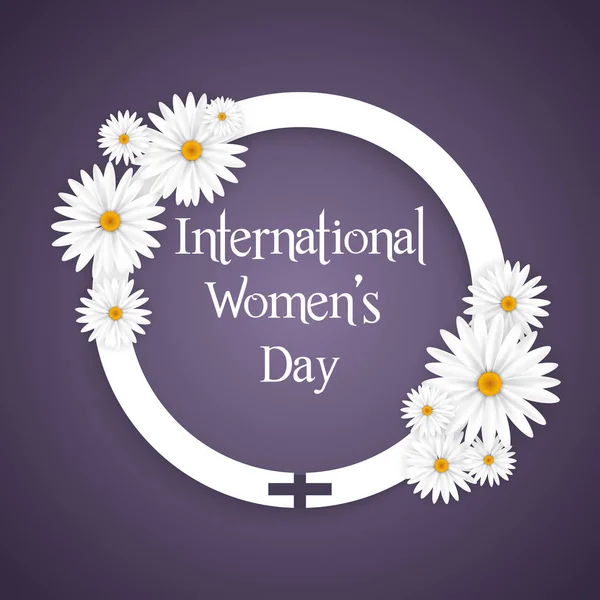 International Women Day Achtergrond Met Bloemmotief — Stockvector