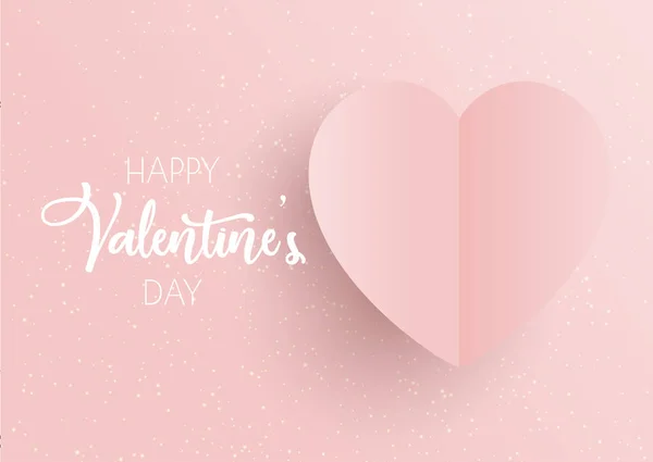 情人节背景与粉红色的心脏设计 — 图库矢量图片