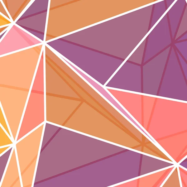 Fondo Abstracto Con Diseño Geométrico Polivinílico Bajo Colores Coral — Vector de stock