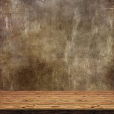 ahşap bir masa defocussed grunge çerçevede bir 3D render