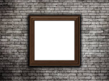 eski bir tuğla duvar ahşap bir çerçeve 3D render