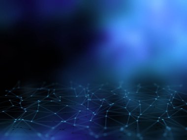 Çizgiler ve noktalar bağlama ile düşük Poli arka plan