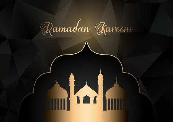 Bajo poli Ramadán Kareem fondo — Archivo Imágenes Vectoriales