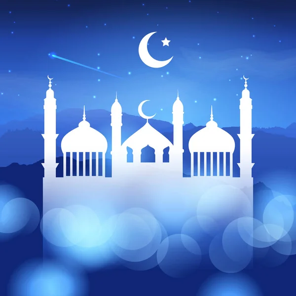 Fond Ramadan avec silhouette mosquée — Image vectorielle