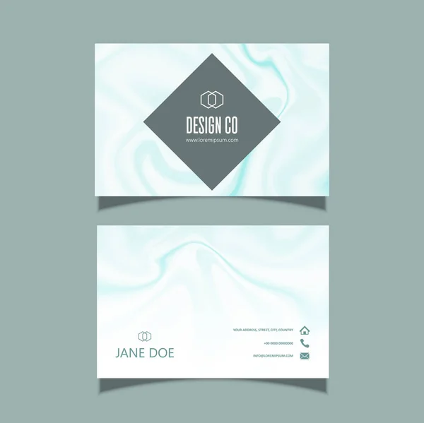 Visitekaartje met elegante marmeren textuur — Stockvector