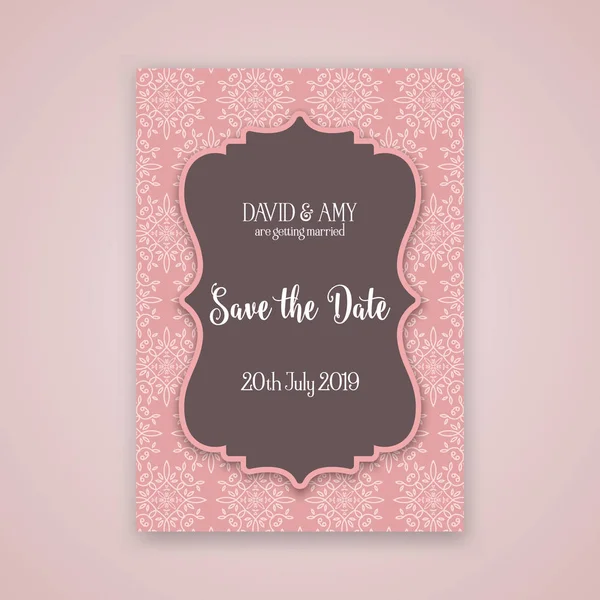 Decorative save the date invitation design — Stock Vector