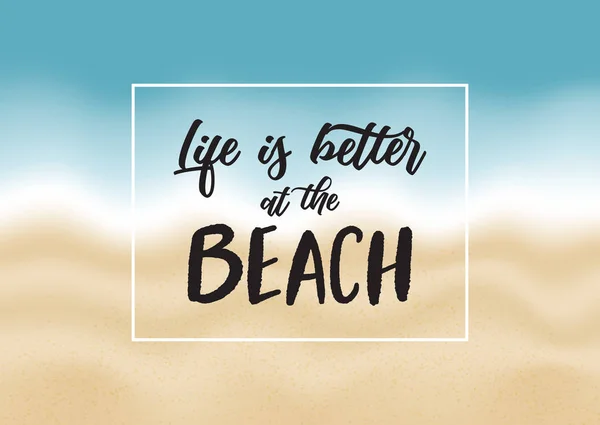 Ispirazione citazione spiaggia — Vettoriale Stock