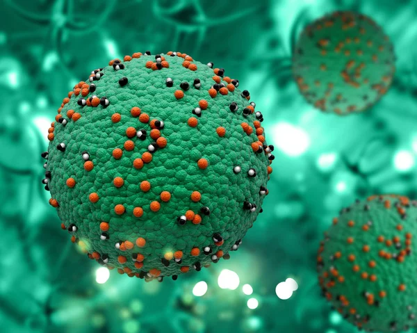 Antecedentes médicos 3D com vírus do sarampo — Fotografia de Stock