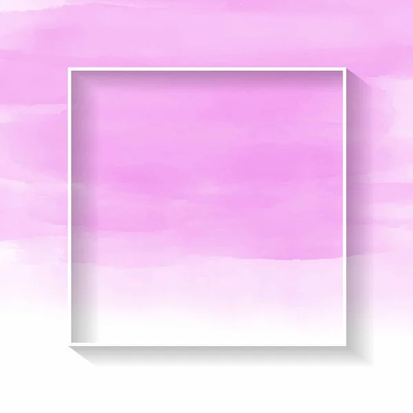 White frame on pink watercolour texture — Stock Vector