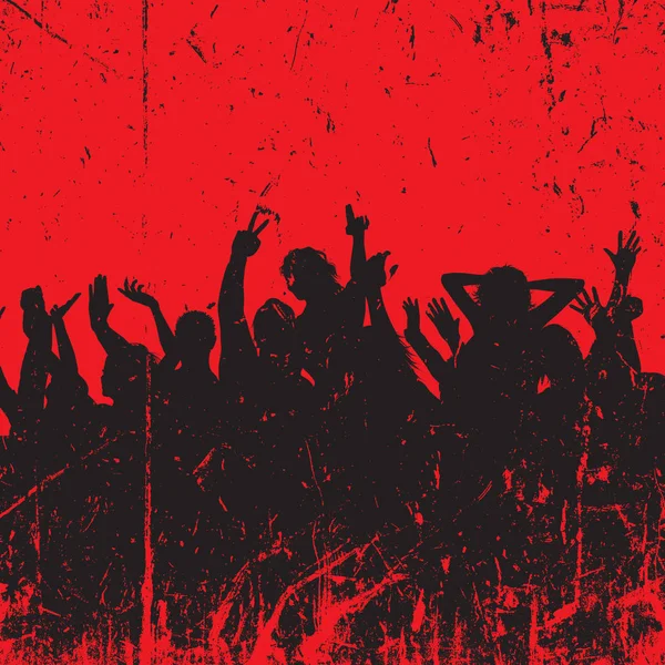 Grunge festa multidão fundo — Vetor de Stock