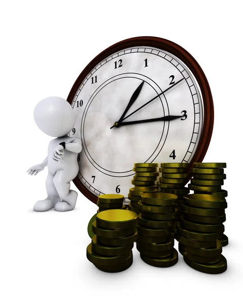 3D Morph Man il tempo è denaro — Foto Stock