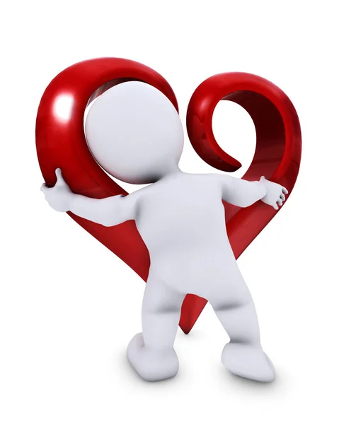 Morph man with heart — Stock Photo, Image