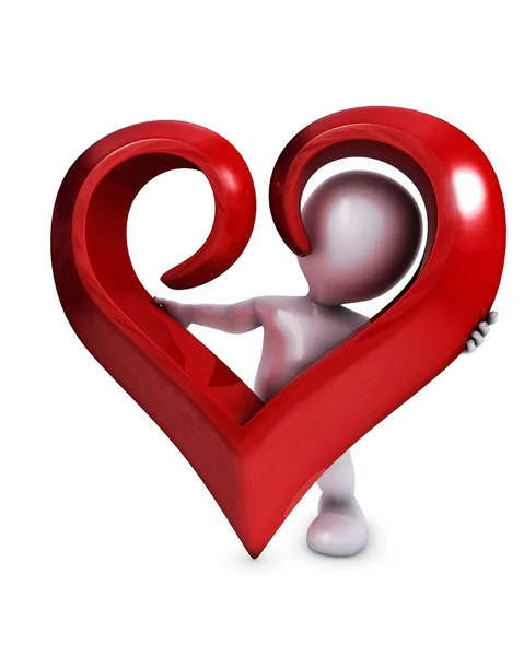 Morph uomo con il cuore — Foto Stock