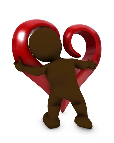 Morph uomo con il cuore — Foto Stock