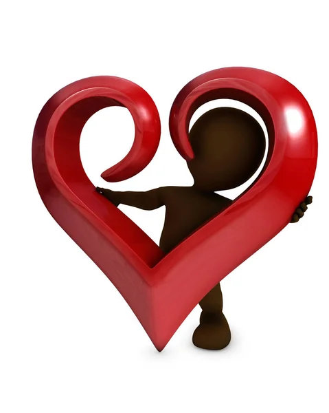 Morph man with heart — Stock Photo, Image