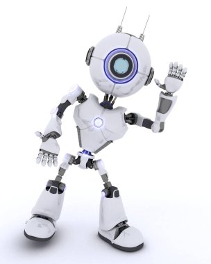 Robot merhaba sallayarak