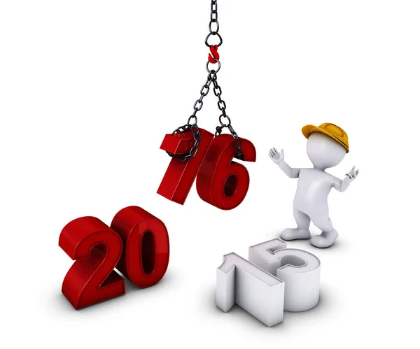 3D Morph Man bringing in the new year — Stock Photo, Image