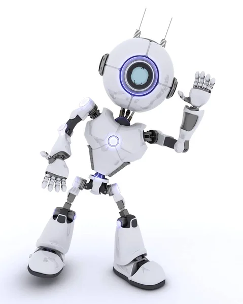 Roboter winkt Hallo — Stockfoto