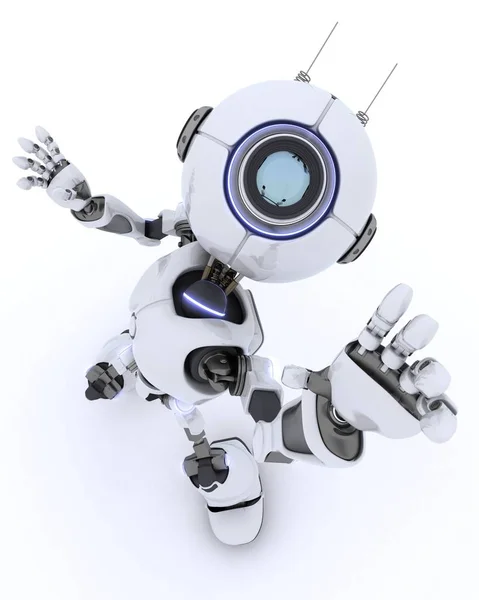 Roboter winkt Hallo — Stockfoto
