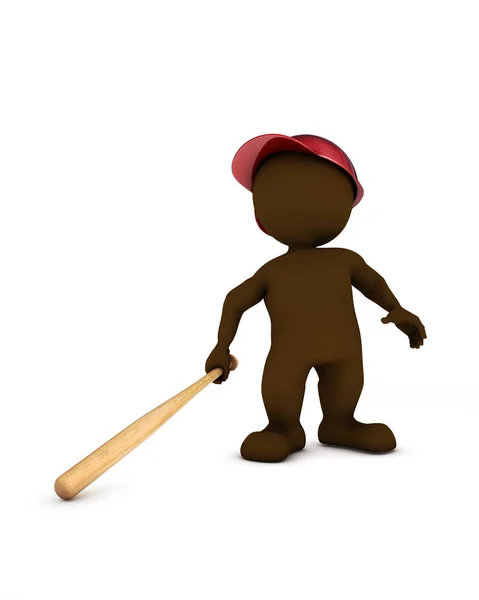 Morph man playing baseball — Stock Photo, Image