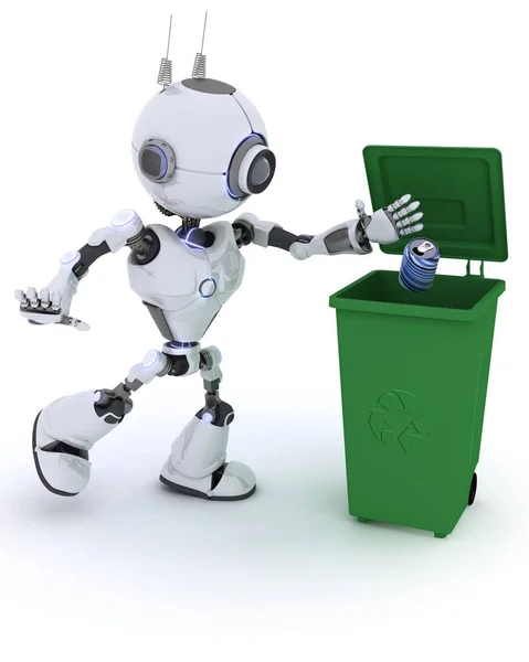 Roboter recycelt Abfall — Stockfoto