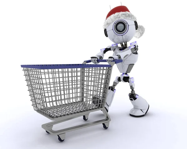 Robot Natale shopping — Foto Stock