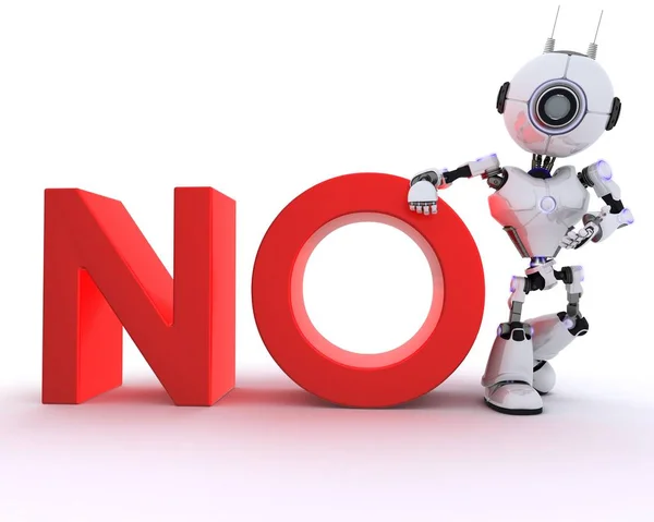 Robot with no sign — Stock Photo, Image