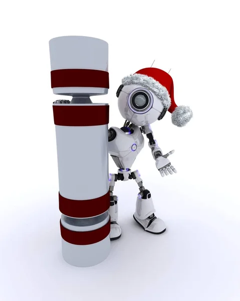 Robot s christmas cracker — Stock fotografie