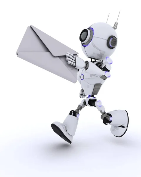 Roboter überbringt einen Brief — Stockfoto
