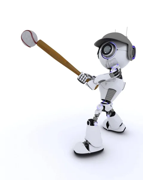 Robot che gioca a baseball — Foto Stock