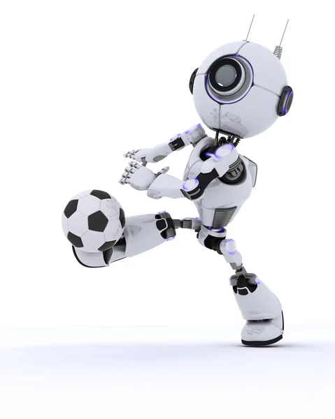 Robot, hrát fotbal — Stock fotografie