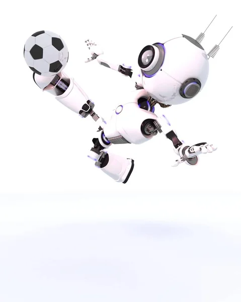 Robot voetballen — Stockfoto